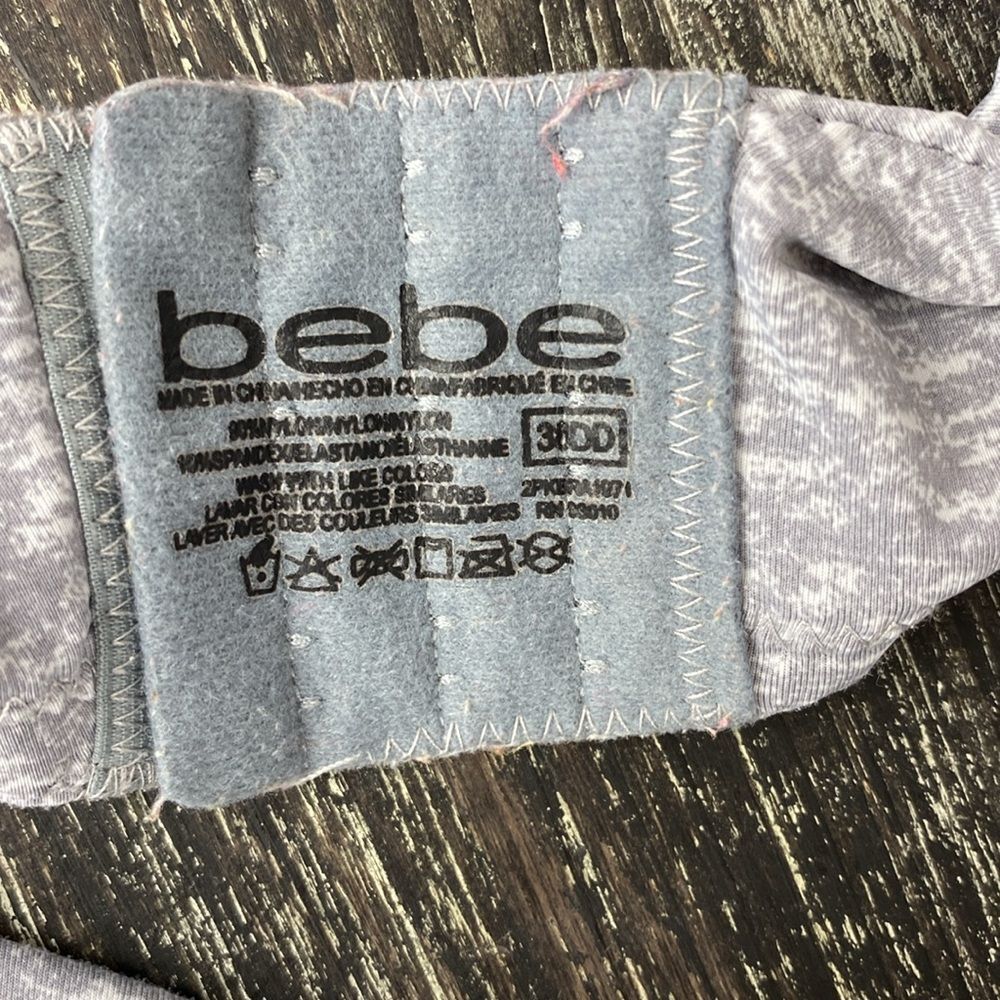 Bebe Gray & Black Logo Band Wire Free Bra 38DD - Picture 6 of 7